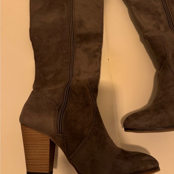 Faryl by Faryl Robin Suede Taupe Gray Knee High Anthropologie Boots. - Picture 4 of 5